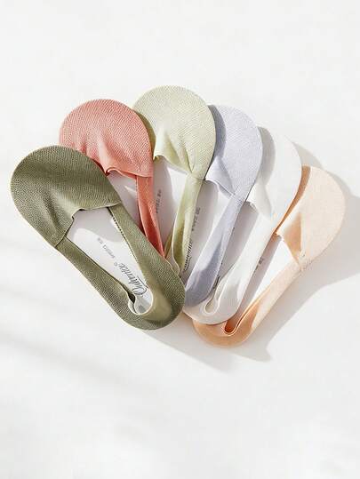 1/3/5 Pairs Women's Invisible Boat Socks, Shallow Mouth Non-Slip Silky Breathable No-Show Socks, Thin Mesh Ventilated Short Socks, Multiple Colors Available For Summer