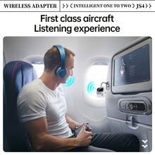 VAORLO 蓝牙5.4多点音频发射器接收器，3.5mm AUX接口，TF卡，HIFI立体声音乐双流无线适配器，带麦克风和LED显示屏，适用于电视、电脑、音箱、汽车、飞机等设备。 - Wireless Adapter - 查看 8