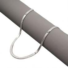 1条不锈钢镀钛耐用宽链条项链，5毫米厚，时尚男士日常佩戴 - 662男士寬蛇骨鏈 - 查看 5