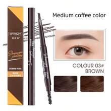 3pcs Automatic Rotating Double-Ended Triangle Eyebrow Pencils (Light/Medium/Dark Brown), Waterproof Sweat-Proof Long-Lasting No Smudge, Beginner-Friendly Eyebrow Makeup Tool - E-Rose Red - View 11