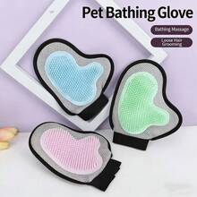1 chiếc găng tay tắm và vệ sinh thú cưng chất lượng cao, đa chức năng, giúp tắm rửa, mát-xa và loại bỏ lông rụng dễ dàng cho thú cưng nhỏ, vừa và lớn. - Xem 1