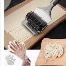 1 pieza (estilo aleatorio) Cortador de pasta y máquina de espaguetis de acero inoxidable de 8.8 pulgadas, rodillo de masa manual con cuchillas múltiples, extrusor de fideos y cortador de enrejado italiano para la cocina - Ver 7