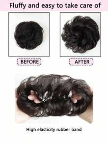 Sanggul Rambut Serat Tahan Suhu Tinggi, Dengan Karet Rambut Elastis, Cocok Untuk Semua Acara (Gaya Rambut Ekor Kuda) - MultiWarna - View 3