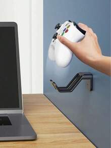 Universal Headphone Stand/Game Controller Holder, Multi-Functional Adhesive Plastic Wall Hook, Compatible With Switch And Game Controllers, Gaming Headset Hanger, Easy-To-Install Sticky Desktop/Bed/Sofa Mount - View 4