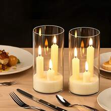 1pc LED Candle Light Set, Indoor/Outdoor Tabletop Atmosphere Lamp, Battery Powered (Batteries Not Included), Flickering Flame Night Light, Suitable For Home, Bedroom, Proposal, Christmas, Halloween, Party, Camping Decor - Candle - View 7