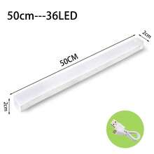 QHNA LED Motion Sensor Light, Wireless Type C LED Night Light, Rechargeable Closet Light, Wardrobe Lamp, Kitchen Staircase Backlight - 50CM - View 1