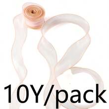 (10 yardas/paquete) Cinta decorativa con borde dorado ondulado, accesorio para el cabello, lazo hecho a mano DIY, cinta de encaje de satén decorativa - Mezcla de colores - Ver 15