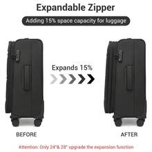Luggage Suitcase Set 20 24 28 Inch 3 Piece Softshell Cabin Carry On Checked Travel Case With TSA Lock Spinner Wheels Expandable For Men Women - Black - View 3