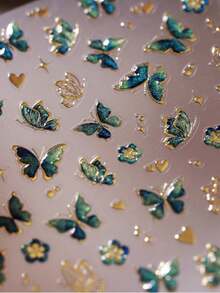 1pc 5D Nail Art Stickers Fragment Colourful Shell Light Butterfly High Quality Nail Stickers Spring Nail Art Decal Design Manicure Nails Nail Supplies - Multicolor-6 - View 4