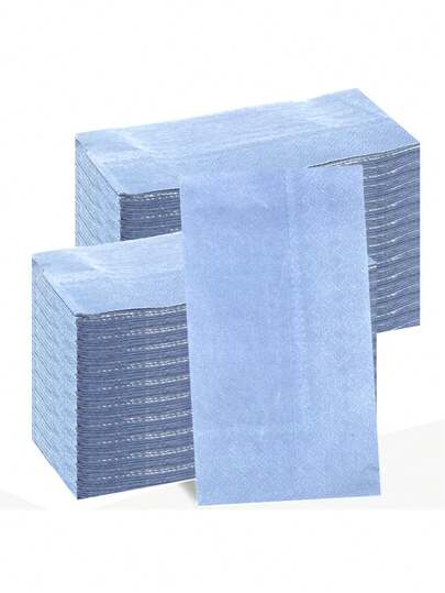 Khăn giấy ăn hình chữ nhật dày, mềm mại, màu xanh nhạt, 2 lớp, kích thước khi trải ra 40cm*33cm, thích hợp cho: Đám cưới, tiệc trà, tiệc sinh nhật, trang trí tiệc, đồ dùng tiệc, trang trí ngày lễ, đồ dùng ngày lễ.