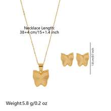 Bộ trang sức hình bướm mạ vàng 24K, dây chuyền mặt dây chuyền và bông tai tinh tế, trang sức thời trang không gây dị ứng, quà tặng lễ Phục sinh, Ngày của Mẹ, Ngày Valentine, sinh nhật, kỷ niệm, trang sức thời trang hàng ngày cho nữ, thích hợp dự tiệc, đám cưới và cô dâu. - Vàng - Xem 6