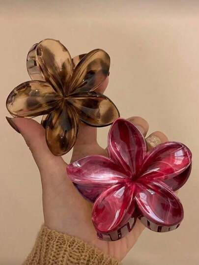 2pcs/1pc Women 8cm/3.15in Red Leopard Amber Gradient 8cm/3.15in Large Size Lightweight Plastic Hair Clips, Fashionable Versatile High-End Elegant Simple Minimalist Solid Color Hair Accessories Suitable For Daily Outing, Casual, Party, Commuting, Vacation, Hair Bun, Hair Tie, Face Washing, Makeup, Matching Clothing Hair Claws Claw Clips Hair Jaw Clip Hair Clamps Hair Clutch Hair Catcher Clip, School Stuff, College Fall Winter Flower Summer