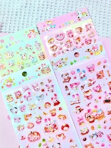 Adesivos 3D Brilhantes com Bolhas | Ideais para Celular/Ursinho de Pelúcia/Copo/Câmera, Doces e Descolados, Mágicos para Festas, Scrapbook Vintage - Multicolorido - Ver 3