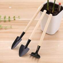 [Bộ cào và xẻng làm vườn cán gỗ] Bộ 3 món dụng cụ làm vườn mini, cào hoa cán gỗ và xẻng nhỏ dùng để gieo hạt, trồng cây mọng nước, vật tư làm vườn. - B - Xem 7