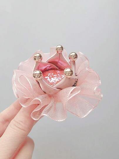 1PC Princess Hairpin Crown Tiara Girl's Hair Accessories Baby Hairpin Handmade Girls One-Year-Old Hair Accessories Versatile