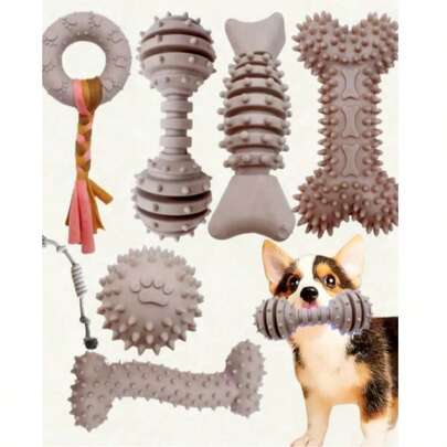 5pcs Pet Chew Sticks For Small Dogs, Silicone Nub Dental Cleaning Chew Toys, Boredom Relief Chew Toys, Teeth Cleaning & Massaging Chew Sticks For Small Breed Dogs Like Poodle, Teddy