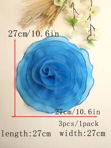 超大纯色欧根纱多层褶边布花，简约设计，适合 DIY 服装、婚纱、服装配饰 - 多色 - 查看 27