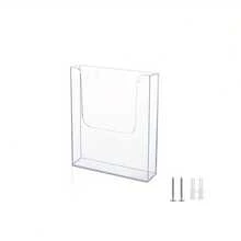 1/2pcs No Drill Needed Large Capacity A4 File Holder, Acrylic Wall Mounted File Storage Box, Office Document Organizer - Single Piece - View 10