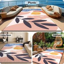 1 pieza Alfombra con patrón de hojas botánicas en tonos Morandi. Material de terciopelo con un peso aproximado de 850g y un grosor de aproximadamente 0,6 cm. La alfombra es resistente al desgaste, antideslizante y fácil de limpiar. Disponible en varios tamaños. Adecuada para cocina/sala de estar/comedor/dormitorio/balcón/baño/estudio. Una opción ideal para la decoración del hogar. - A - Ver 8