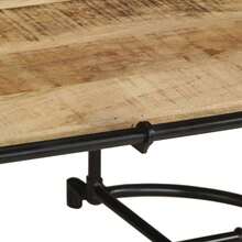 Coffee Table 110x55x40 Cm Solid Wood Rough Mango - Brown - View 7