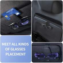 1/2Pcs Universal Car Fashion Glasses Clip, Anti-Slip PU Leather Magnetic Eyeglass Holder With Quick Release, Secure Mount For Fashion & Prescription Glasses, Practical Auto Interior Accessory For Sun Travel - Multicolor - View 9