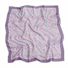 1条女士新款110*110厘米卷边大方巾，花卉印花，印尼风格头巾/披肩 - 彩色 - 查看 23