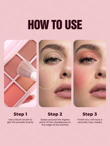 HANDAIYAN Natural Long-Lasting High-Pigment Blush Palette, Creates Flawless Makeup Look, Suitable For Daily Makeup, Halloween, Christmas, Autumn/Winter Balls, Parties, Vacations, Travels, And Fashionable Charm Cosmetics - Nhiều màu - Xem 6