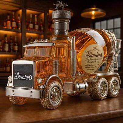 Kreative Rotwein Form versiegelte Schaum Whisky Wodka leere Flasche Zement Mixer Auto Whisky Flasche