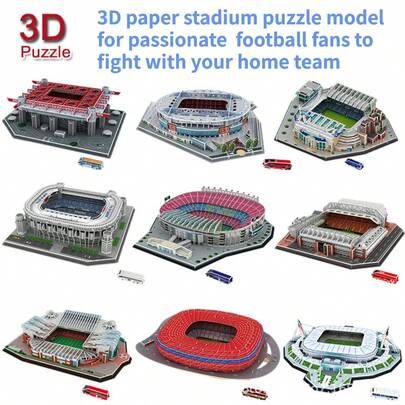 3D Paper Sports Stadium Puzzle Model, Specially Designed For Football Enthusiasts, Allowing You To Cheer For Your Home Team