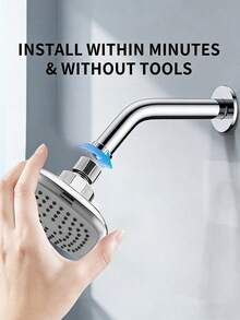 Cabezal de ducha cuadrado de 4 pulgadas de alta presión con brazo de ducha - Un accesorio de baño poderoso, elegante y fijo. Con un flujo de agua potente y un diseño de boquilla de silicona de precisión, este diseño universal se adapta a sistemas de ducha de alta y baja presión. - Cuadrado - Ver 11