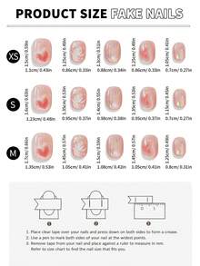 10pcs Handmade Nail Stickers, Nail Art Decals, Valentine's Day Gift, Spring/Summer Nail Art, Round Nail Stickers, Spring Nail Art, Nail Stickers, Short Nail Stickers, False Nails, Short Nails, Acrylic Nail Stickers, Handmade Nail Stickers, Removable And Reusable Handmade Press On Nails - Multicolor - View 8