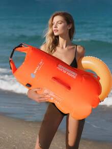 1pc Outdoor Swimming PVC Inflatable Life Buoy With Towing Float, Suitable For Swimmers, Triathletes And Divers, Adjustable Waist Belt Design - Multicolor - View 1
