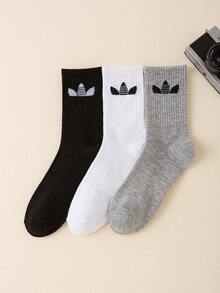 3 Pairs Soft & Breathable Crew Socks – Comfortable, Sweat-Absorbent For Daily & Sports, Men & Women - Multicolor - View 2