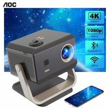 AOC Portable Projector Full HD 4K/1080p, Auto Focus, Auto Keystone Correction, Adjustable Angle, Wi-Fi 6 & Bluetooth, 15000 Lumens, Compatible With IOS/Android/PC For Work And Gaming - Black - View 2