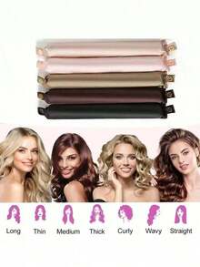 4pcs Coffee Color No-Heat Hair Curlers, Slouchy Hair Curler, Silk Hair Rollers, Elastic Headband, Long Hair Soft Curling Tools, Homemade Manual Styling Accessories, Sleep Hair Curling Device, Suitable On Valentine's Day And Qixi Festival, Hair Curlers, Curly Hair Brush, Rollers, Curly Hair Products, Curler, Rollers For Hair Curl, Curly Hair Tools, Hair Curler, Curly Hair Products, Curler, Rollers For Hair Curl, Curly Hair Tools, Hair Roller, Christmas, Barbershop, Hair Curling Iron, Curling Iron, Hairdressing, Heatless Waves, Hairstyle, Hairdressing,Curly Hair,Hair Rollers,Hair Curler,Heatless Curl,Heatless Curls,Hair Curlers,Rollers,Hair Curl,Rollers For Hair,Curly Hair Tools,Hair Rollers,Hair Roller,Curls Diffuser,Hair,Travel,Hair Products,Hair Tools,Hair Stuff,Barber,Barber Accessories,Barbershop,Hairdressing Equipment - 多色 3 - 查看 3