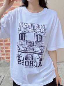 Short-Sleeved T-Shirt For Women, Summer, Round Neck, Loose Top - White - View 1