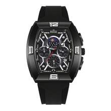 RUIGE 男士时尚石英表，配奢华硅胶表带，多功能月相显示和夜光显示，是送给男士的绝佳休闲礼物。 - 均碼 - 查看 7