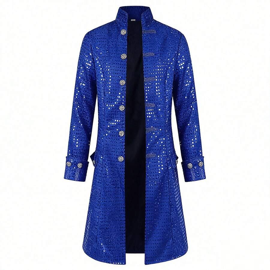 Men Accessory Sets - 260129 Sequined Jacket In Blue - View 1