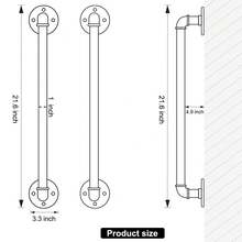 French Country Style Wrought Iron Towel Rack - Industrial Pipe Design, Wall Mounted Bathroom Towel Holder, Matte Black, No Electricity Needed - Black - View 6