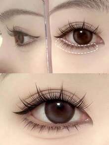 120片C型卷翘火焰状下睫毛，柔软自然妆效假睫毛，免胶设计，可爱卡通分段式睫毛，适合新手 - C - 查看 8