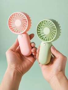 1pc Solid Color Minimalist Hand Fan, Mini Handheld Fan Powered By AA Battery (Battery Not Included), Portable Cooling Fan For Summer - Multicolor - View 11