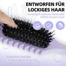 1pc Curl Defining Brush With Bristle Special Design Curly Hair Styling Brush Shaping Defining Curls Reduce Pulling Curl Separation - 1件-紫色 - 查看 4