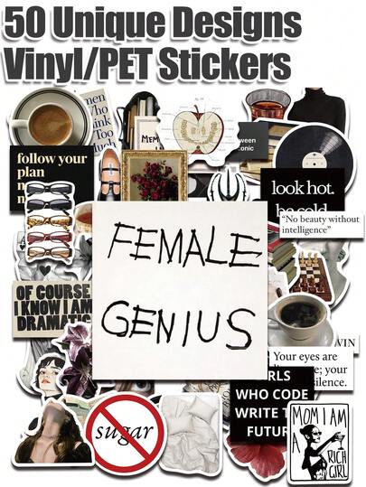 50pcs Vintage Museum Aesthetic Vinyl 2D Flat Stickers Pack Non-Repeating Delicate Decoration Removable Decals No Residue Perfect For Holiday Gift Party Home Decor Birthday Gift Laptop Car Luggage Scooter Handbook Cups Tablet Notebooks Water Bottle Phone Case High-Resolution Print Vibrant Colors Fun Gifts