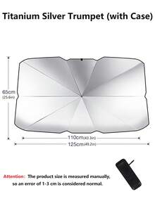1pc Car Windshield Sunshade, Foldable Sun Visor, Heat Insulation And UV Protection - A - View 16