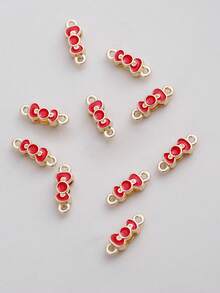 10/20/50/100个镀金双层花朵蝴蝶结吊坠，DIY项链手链耳环首饰配件 - 彩色 - 查看 23