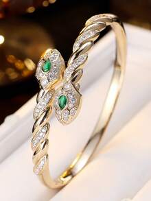 1 chiếc vòng tay nữ, thiết kế tối giản đính đá Cubic Zirconia, độc đáo, cao cấp, đa năng, thích hợp làm quà tặng và đeo hàng ngày. - vòng đeo tay - Xem 2