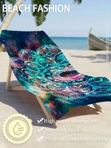 1 pieza Toalla de playa con patrón de mandala, esencial para verano, viajes, vacaciones - Multicolor - Ver 10