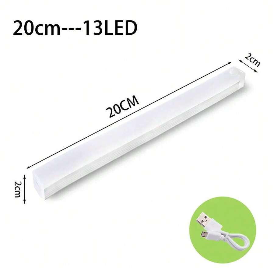 QHNA LED Motion Sensor Light, Wireless Type C LED Night Light, Rechargeable Closet Light, Wardrobe Lamp, Kitchen Staircase Backlight - 20cm - View 1