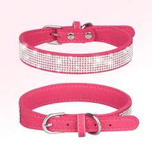 Collar para perro/gato de 16-46 cm de tamaño de cuello - Lujo con cristales brillantes, terciopelo suave, piel sintética duradera y ajustable para mascotas pequeñas/medianas/grandes - Multicolor - Ver 16