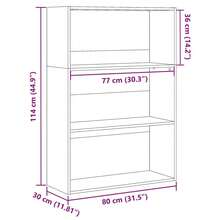 Bookcase Old Wood 80x30x114 Cm Engineered Wood - Brown - View 9
